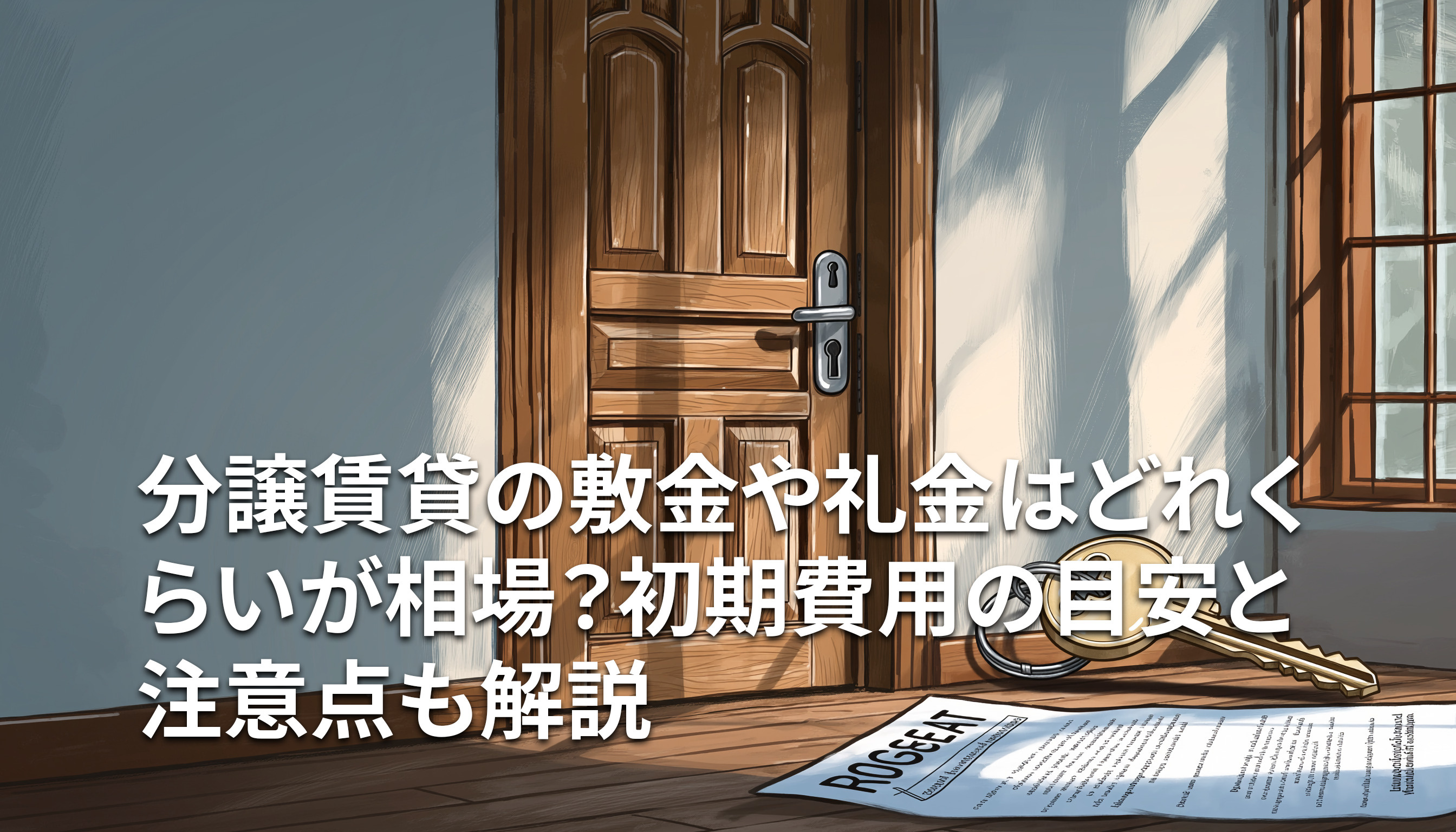 分譲賃貸の敷金や礼金はどれくらいが相場?初期費用の目安と注意点も解説の画像