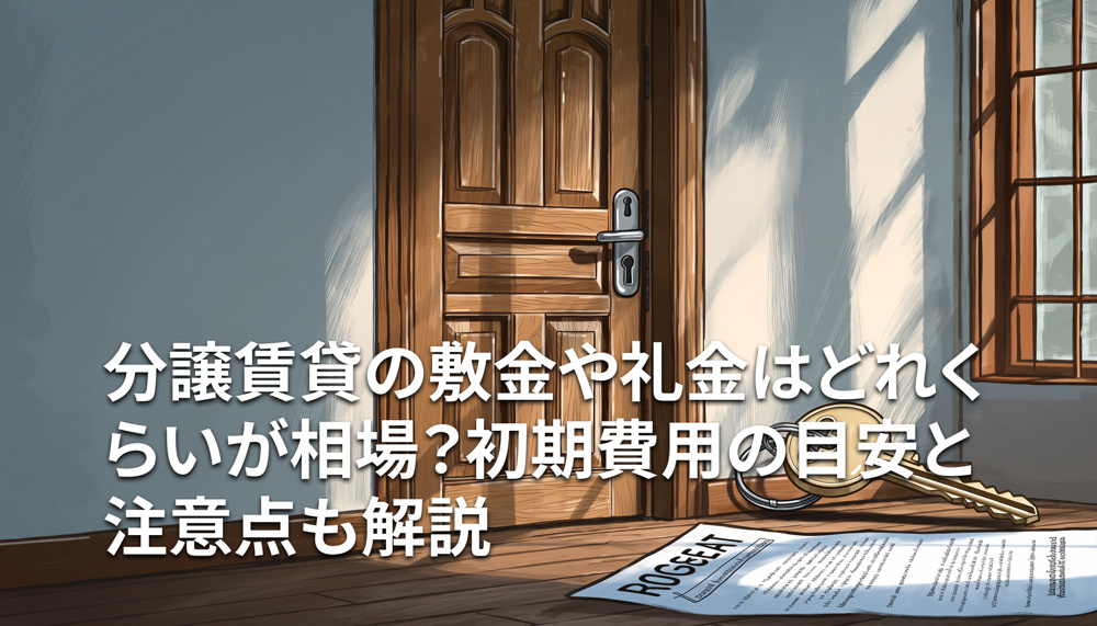 分譲賃貸の敷金や礼金はどれくらいが相場？初期費用の目安と注意点も解説の画像