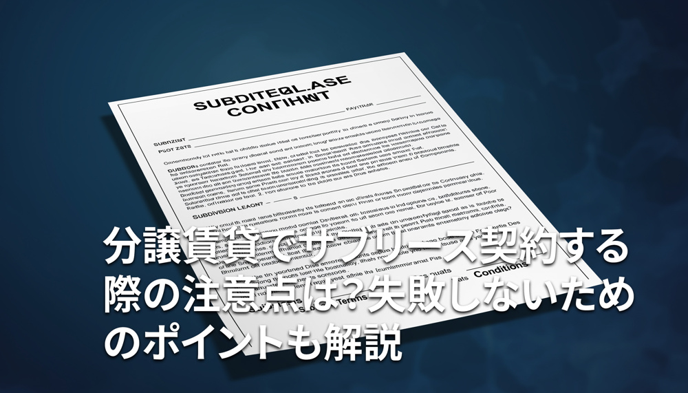 分譲賃貸でサブリース契約する際の注意点は？失敗しないためのポイントも解説の画像
