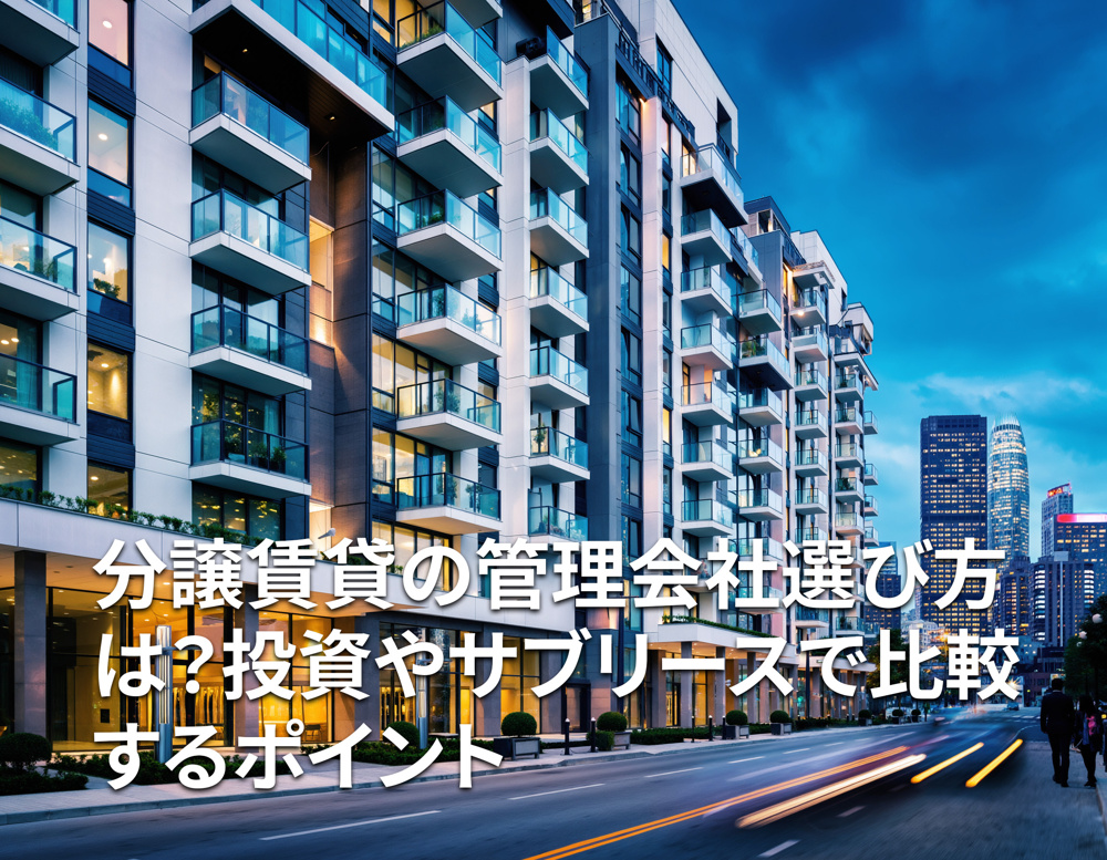 分譲賃貸の管理会社選び方は？投資やサブリースで比較するポイントの画像