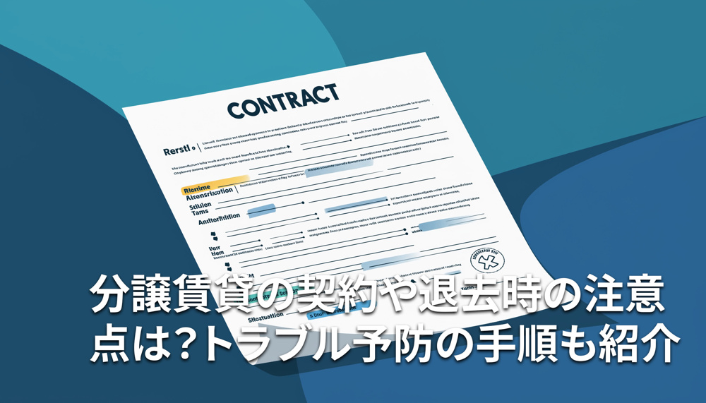 分譲賃貸の契約や退去時の注意点は？トラブル予防の手順も紹介の画像