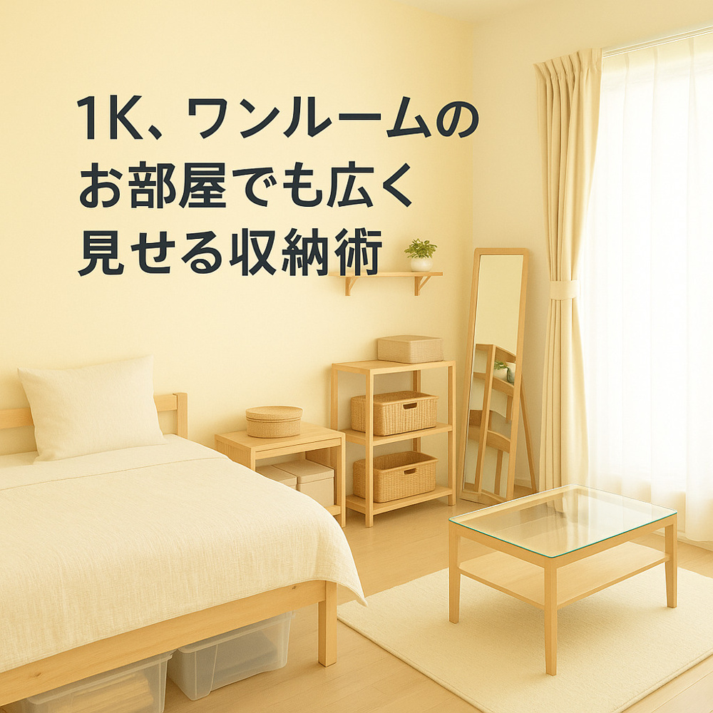 1K、ワンルームのお部屋でも広く見せる収納術～名古屋　My賃貸～の画像