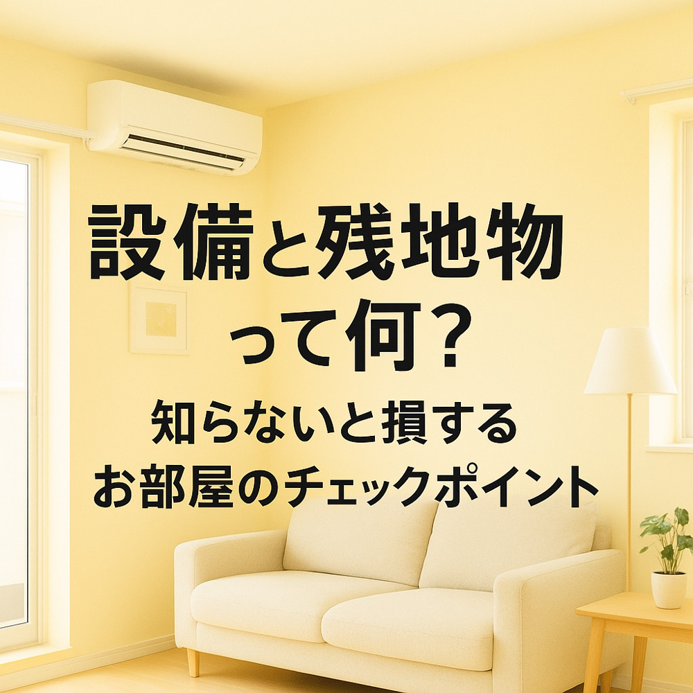 設備と残地物って何？～名古屋　My賃貸～の画像
