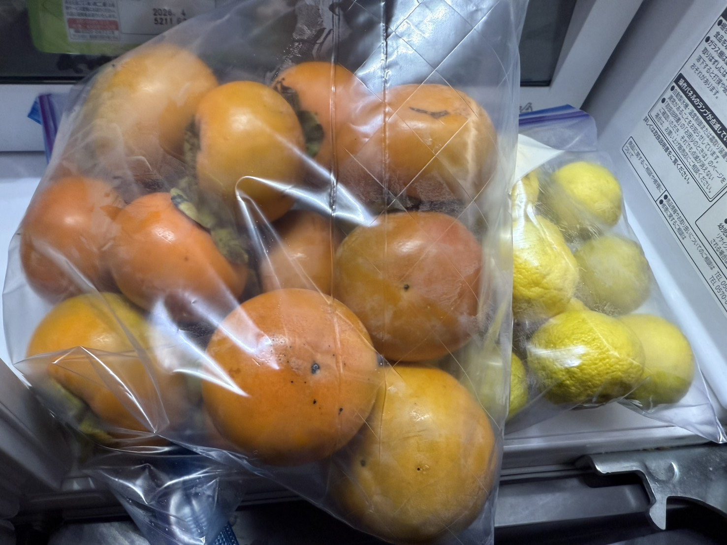 お客さまから柿と柚子いっぱいいただきました！の画像