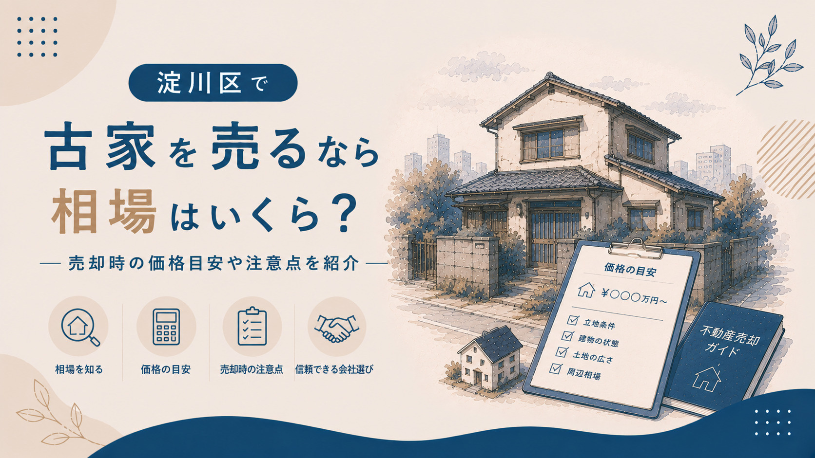 淀川区で古家を売るなら相場はいくら？売却時の価格目安や注意点を紹介の画像