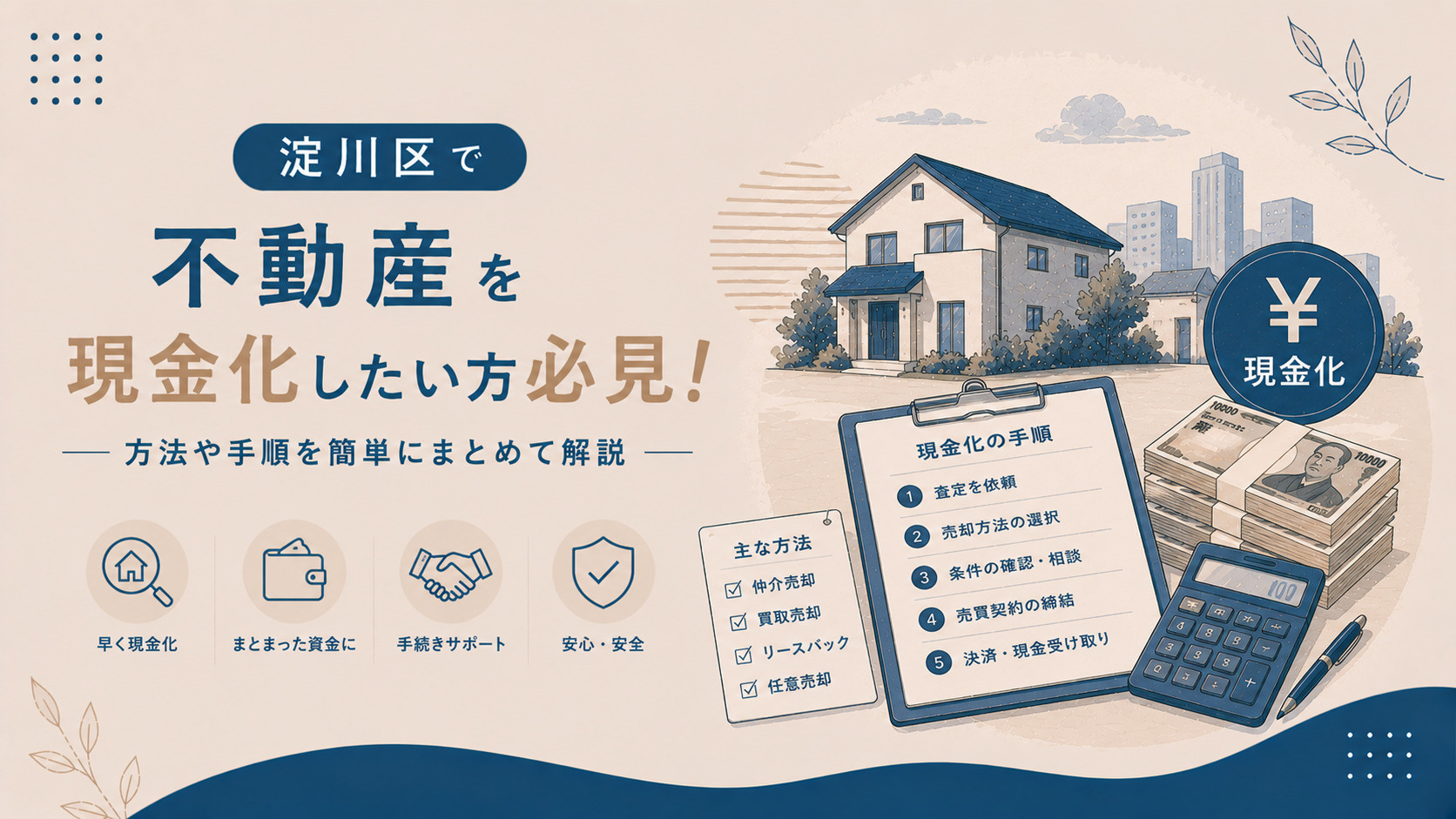 淀川区で不動産を現金化したい方必見！方法や手順を簡単にまとめて解説の画像