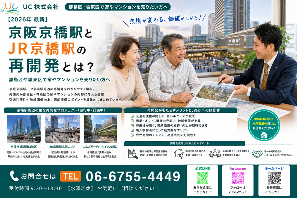 【2026年　最新】京阪京橋駅とJR京橋駅の再開発とは？都島区や城東区で家やマンションを売りたい方への画像