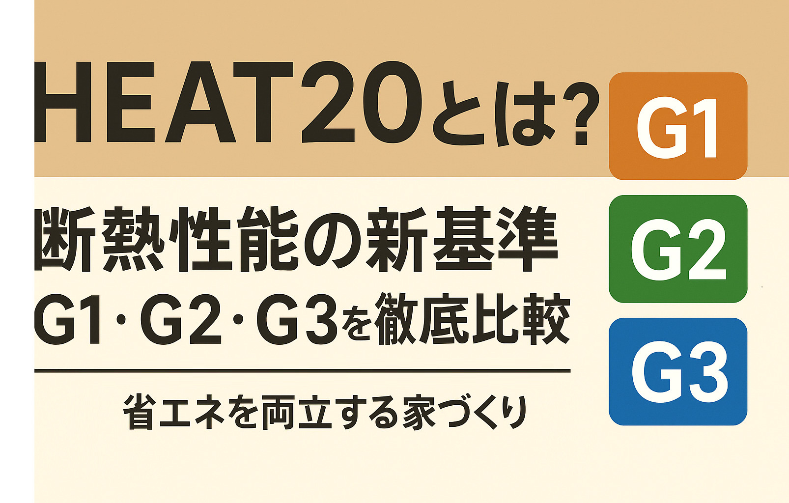 「HEAT20とは？断熱性能の新基準G1・G2・G3を徹底比較｜快適さと省エネを両立する家づくり」の画像