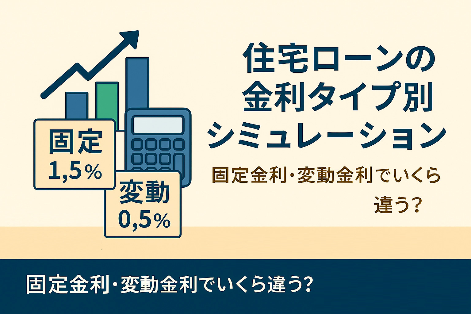 【2026年版】住宅ローンの金利タイプ別シミュレーション｜固定金利・変動金利でいくら違う？【熊本・宮崎・福岡対応】の画像