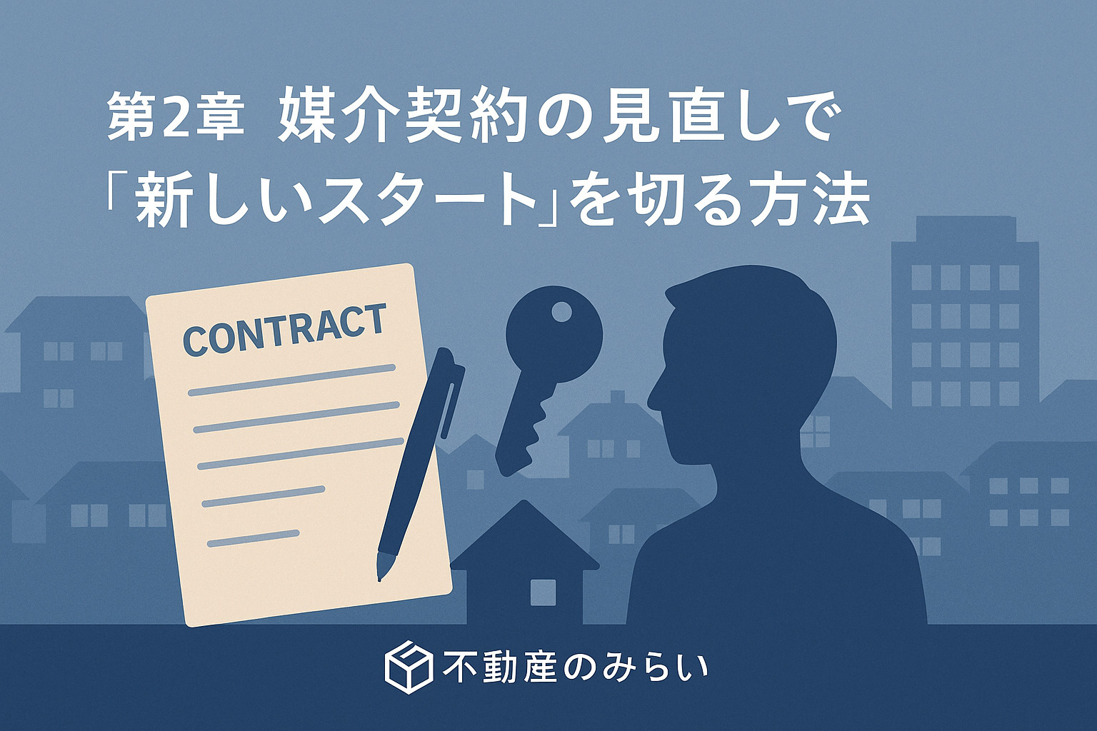 媒介契約の見直しで再スタートを切る方法を紹介するビジュアル