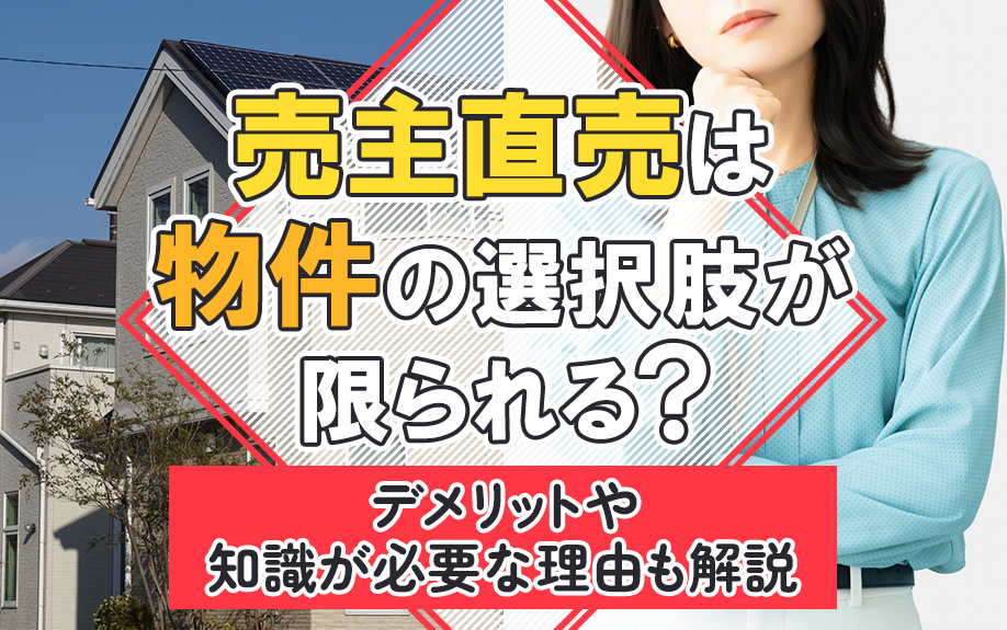売主直売は物件の選択肢が限られる？デメリットや知識が必要な理由も解説の画像