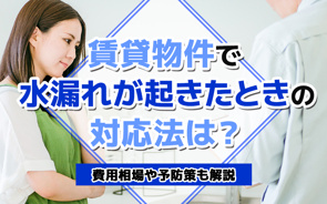 賃貸物件で水漏れが起きたときの対応法は?費用相場や予防策も解説の画像