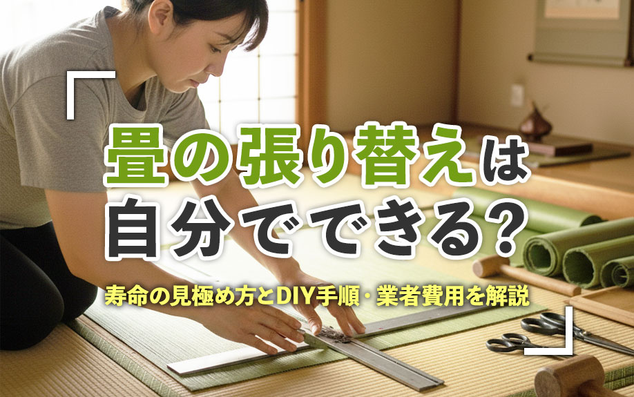 畳の張り替えは自分でできる？寿命の見極め方とDIY手順・業者費用を解説