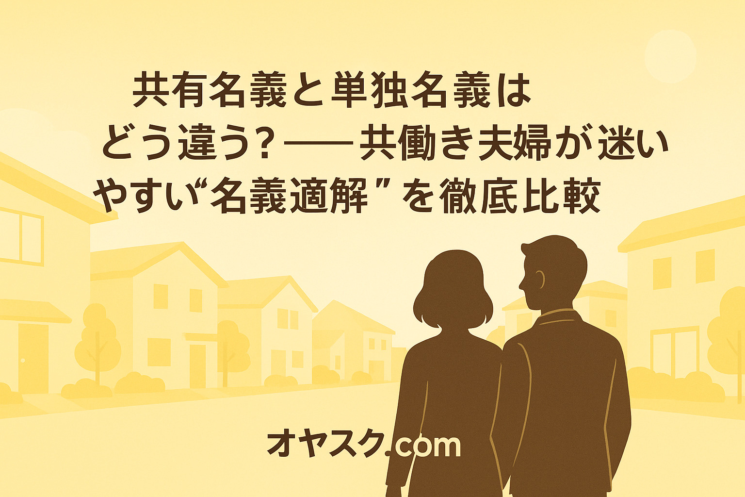 共有名義と単独名義の違い・最適な名義の選び方ガイド