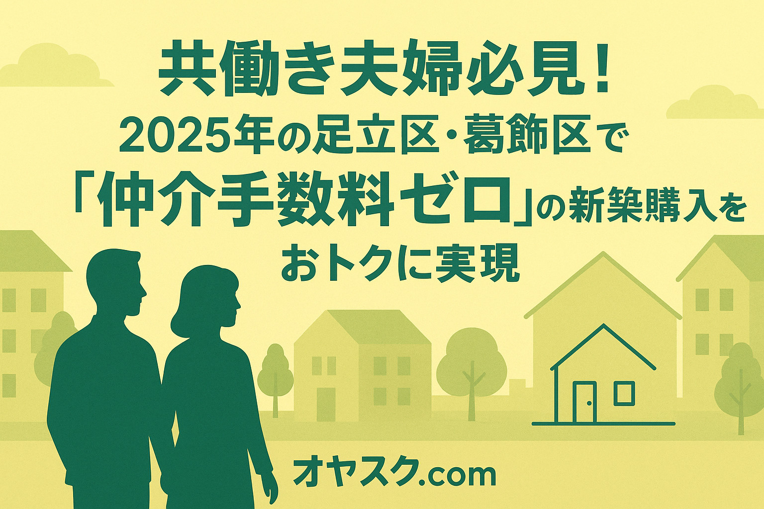 共働き夫婦が足立区・葛飾区で仲介手数料ゼロの新築購入をするための解説画像