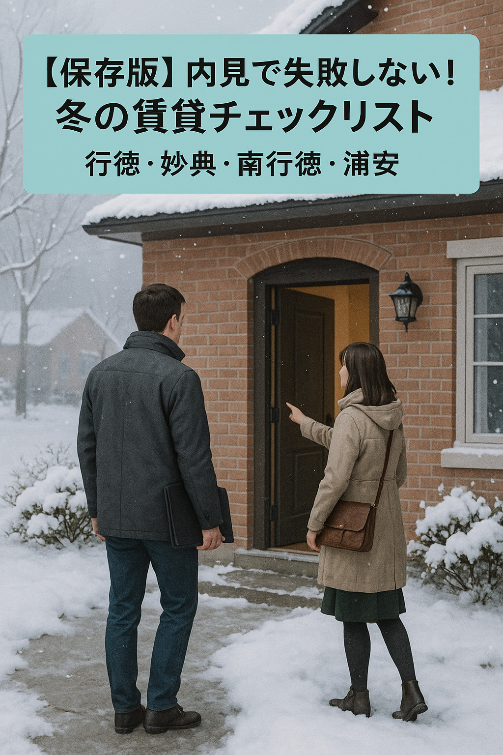「【保存版】内見で失敗しない！冬の賃貸チェックリスト（行徳・妙典・南行徳・浦安）」の画像
