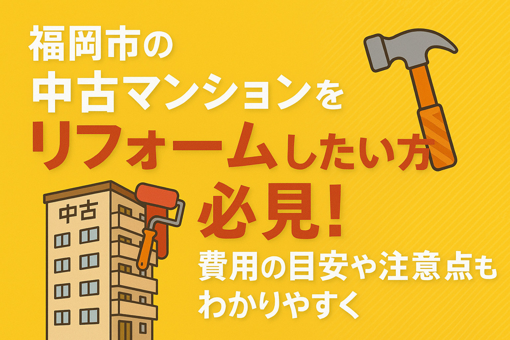 福岡市の中古マンションをリフォームしたい方必見！費用の目安や注意点もわかりやすく解説の画像