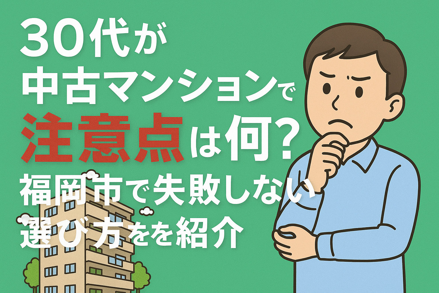 30代が中古マンション購入で注意点は何？福岡市で失敗しない選び方を紹介の画像