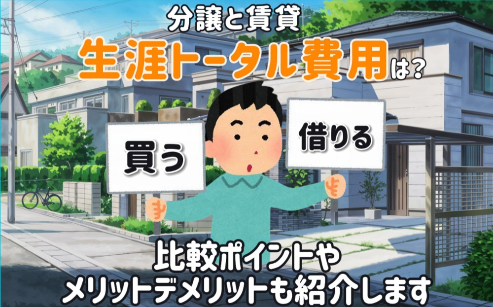 自宅購入と賃貸の生涯トータル費用は？比較ポイントやメリットデメリットも紹介の画像