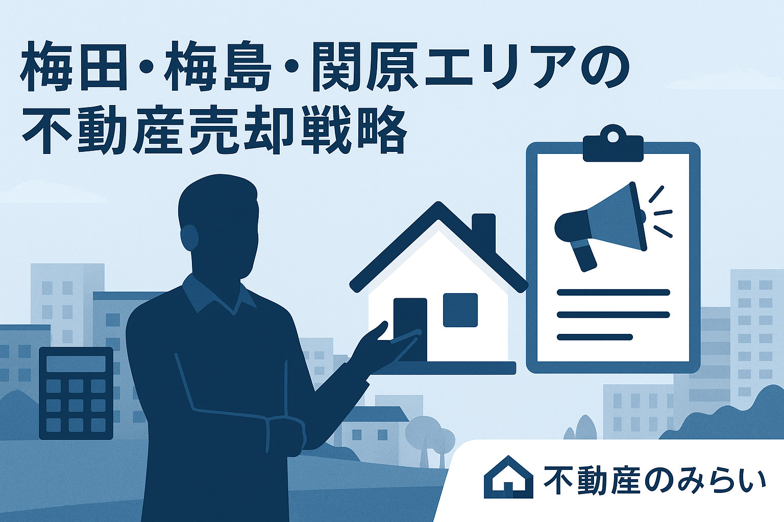 家の前で握手を交わす人物シルエット。売却成功と信頼関係を象徴。