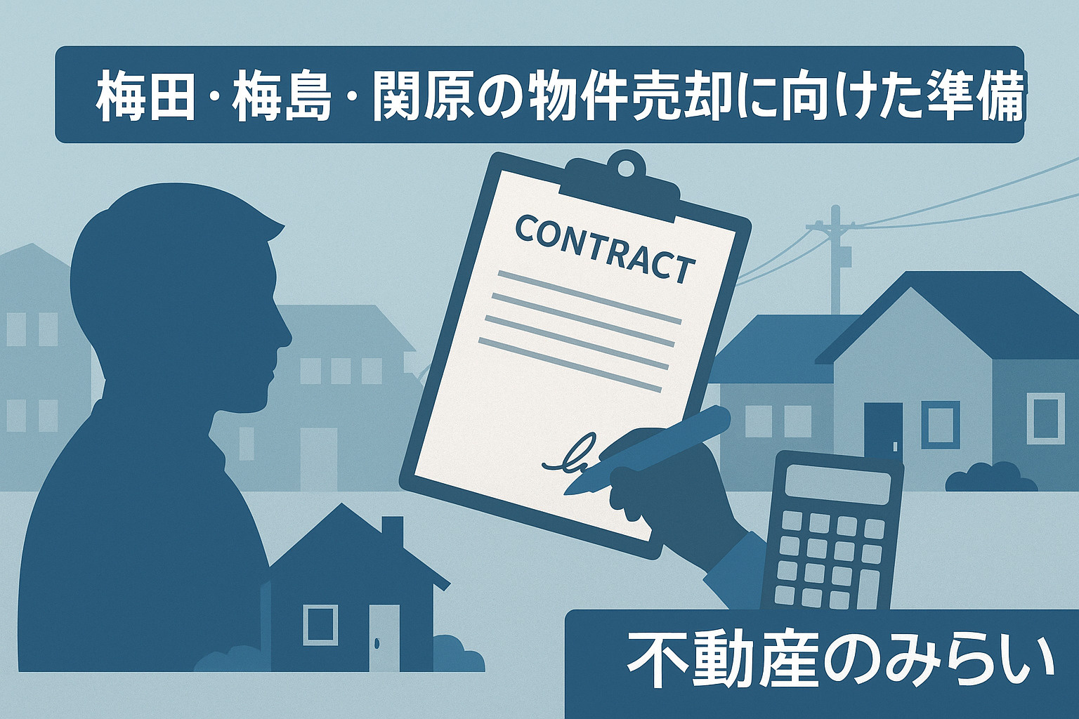 新居へ向かう家族の後ろ姿。住み替えと新しい生活のスタートを描く。