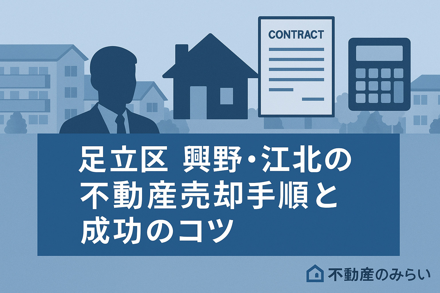 家の前で握手する人物シルエット。不動産売却の成功事例と信頼関係を表すビジュアル。