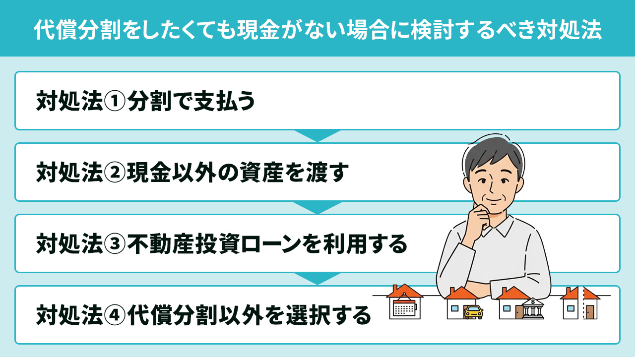 代償分割をしたくても現金がない場合に検討するべき対処法