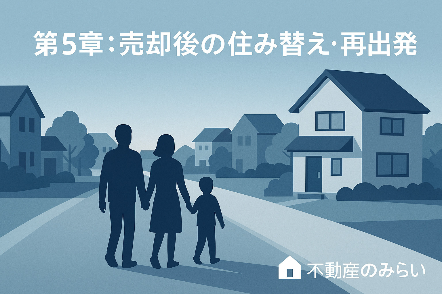 売却後の住み替え・再出発を象徴した家族の後ろ姿の画像