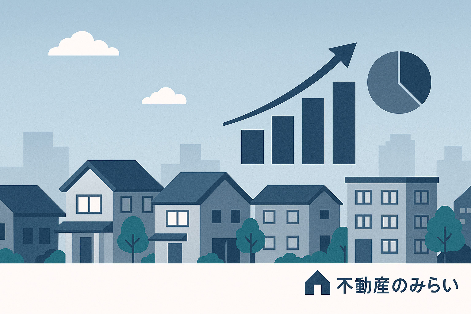 「竹の塚・西竹の塚エリアの不動産市場動向と価格トレンドを示す住宅街のイラスト」