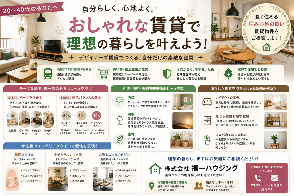 デザイナーズ賃貸で理想のおしゃれな暮らしを実現！インテリアの工夫や間取り選びのコツも紹介の画像