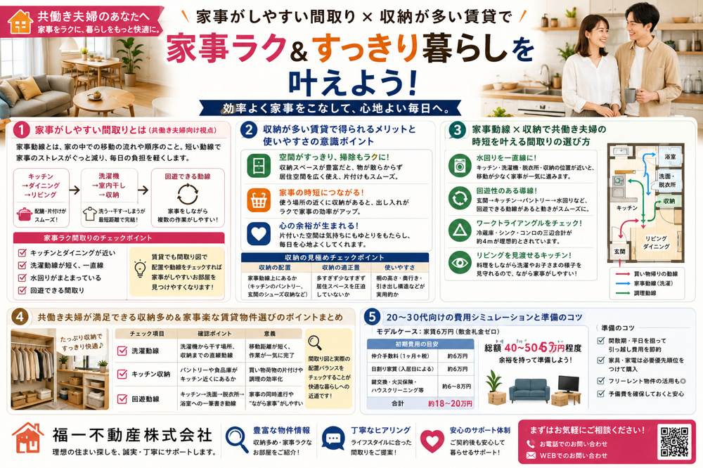 収納多い賃貸の魅力とは？家事がしやすい間取りの選び方も解説の画像