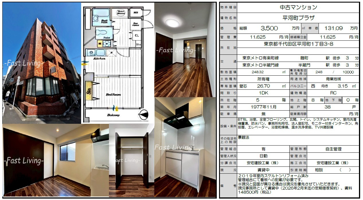【売買情報】千代田区平河町で分譲マンションの募集が始まりました！の画像