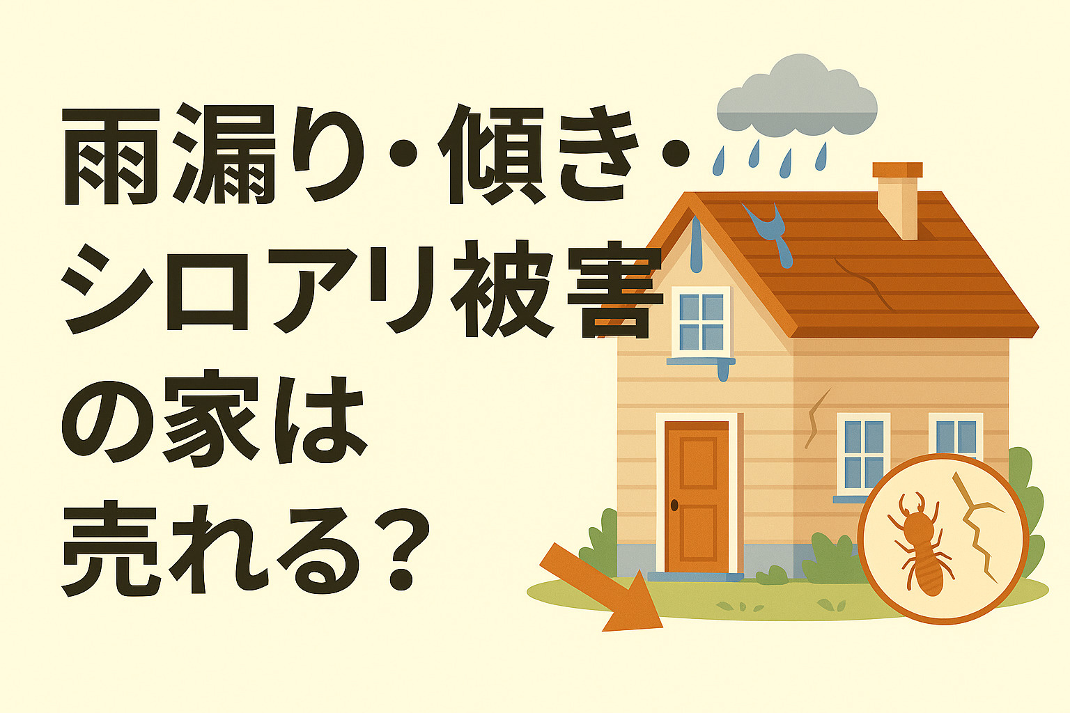 雨漏り・傾き・シロアリ被害の家は売れる？の画像