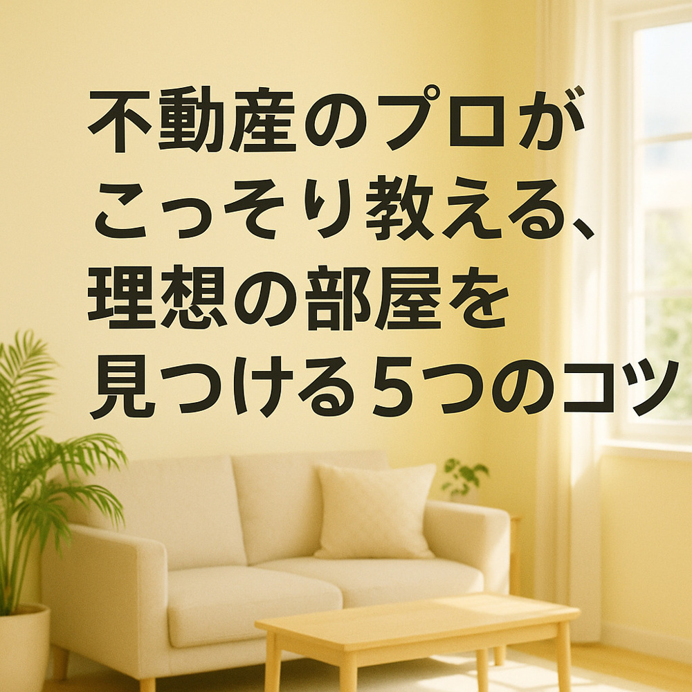不動産のプロがこっそり教える、理想の部屋を見つける5つのコツ～名古屋My賃貸～の画像