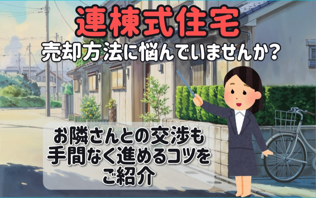 連棟式住宅の売却方法に悩んでいませんか　お隣さんとの交渉も手間なく進めるコツをご紹介の画像