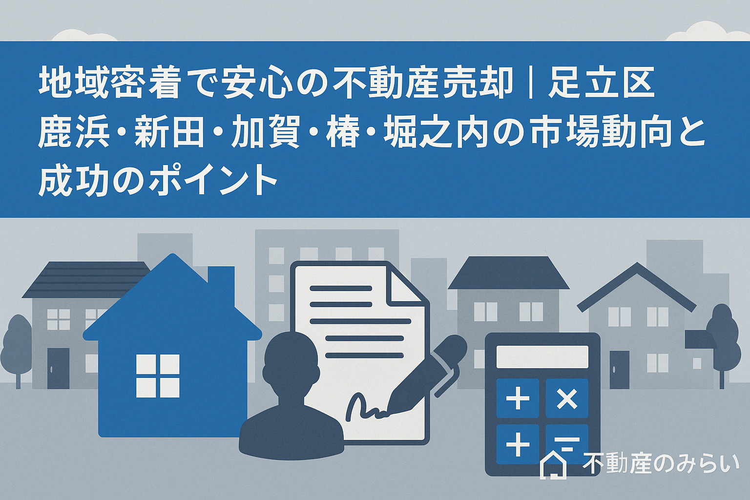住み替えや新生活のスタートを示す家族の後ろ姿を描いた明るい画像