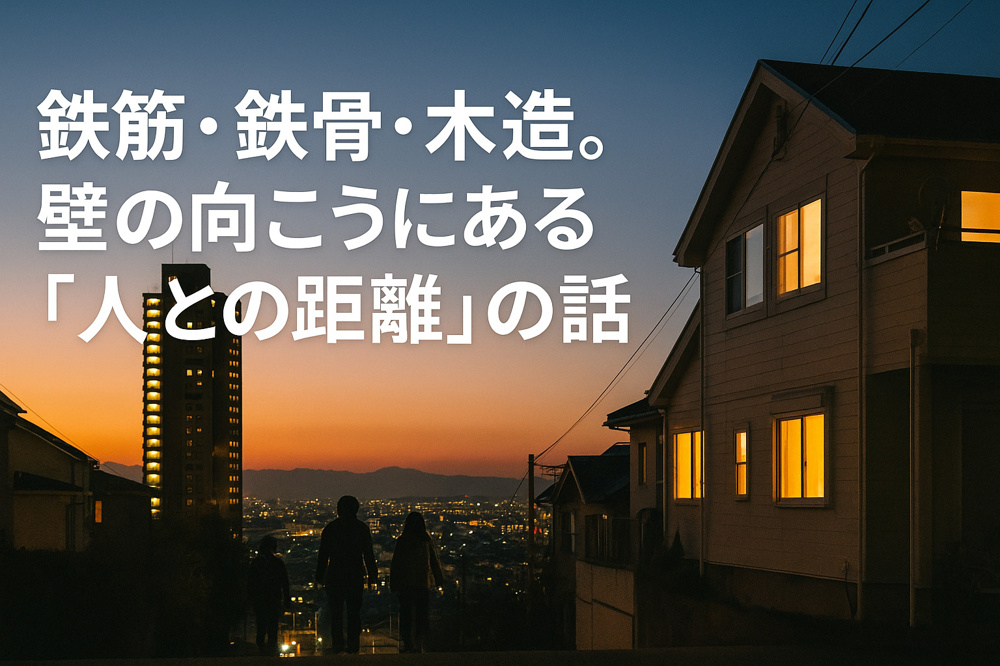  鉄筋・鉄骨・木造。壁の向こうにある「人との距離」の話の画像