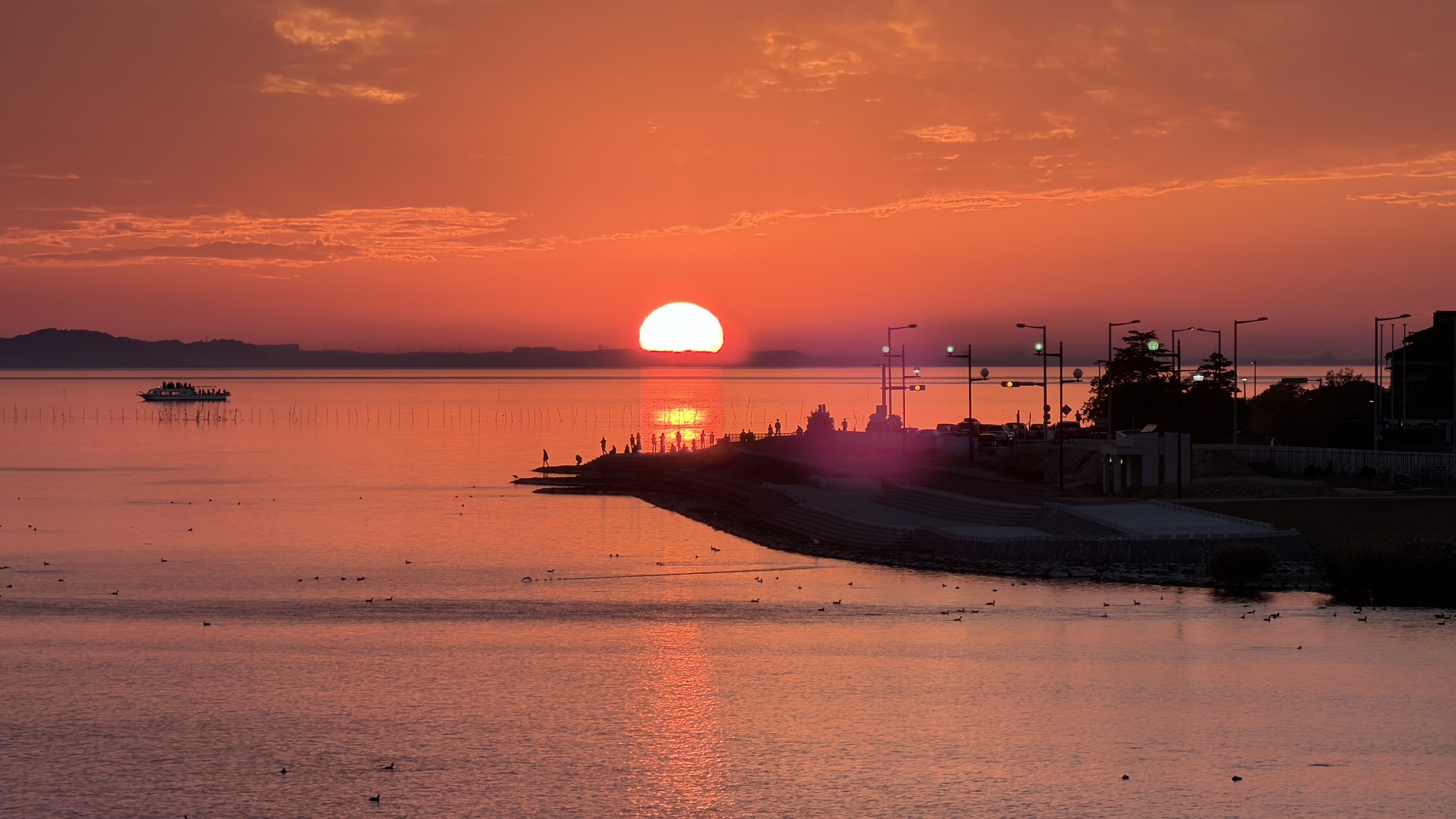宍道湖の夕日の画像