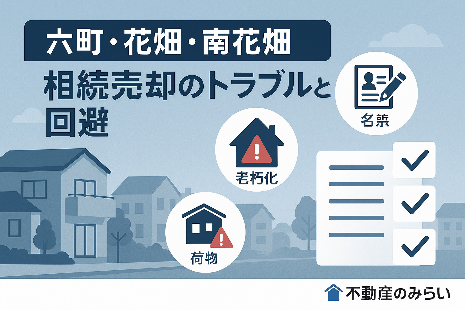 相続売却で起きやすいトラブルと対策のイメージ