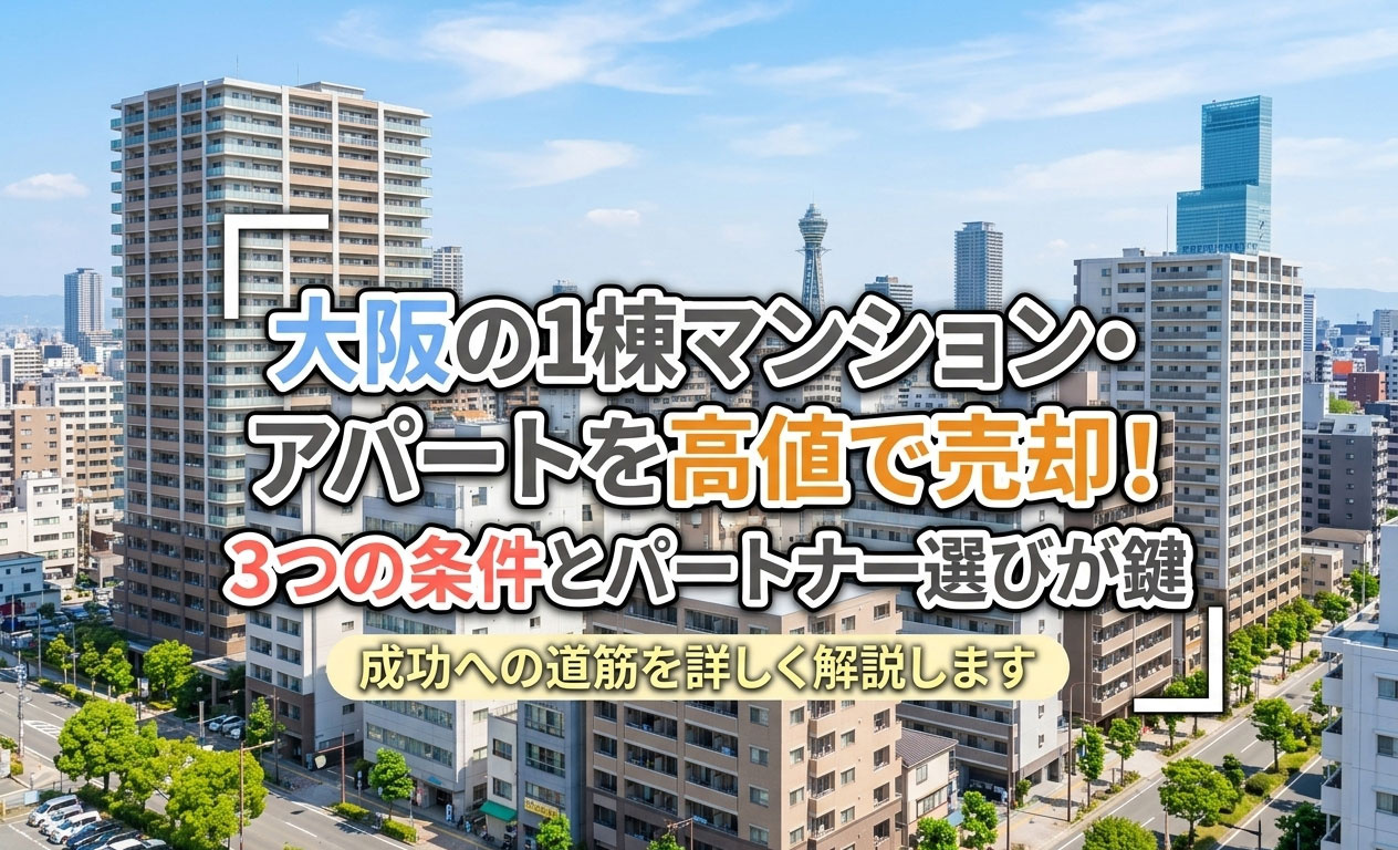 大阪の1棟マンション・アパートを高値で売却！3つの条件とパートナー選びが鍵の画像