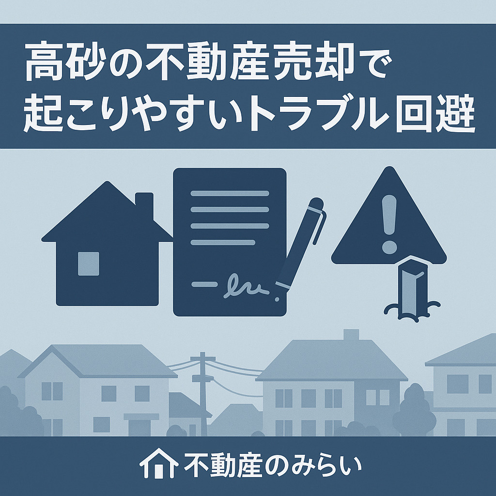 高砂の売却で起こりやすいトラブルと回避策を示した契約書・境界イメージのアイキャッチ