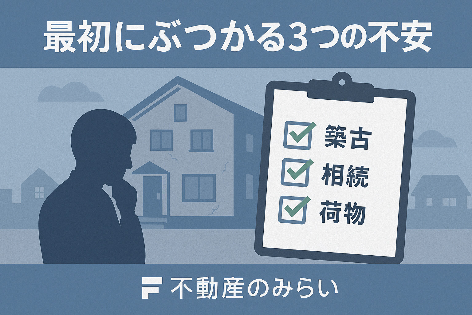 栗原の築古・相続・荷物の3つの不安を解説する不動産のみらいの説明画像