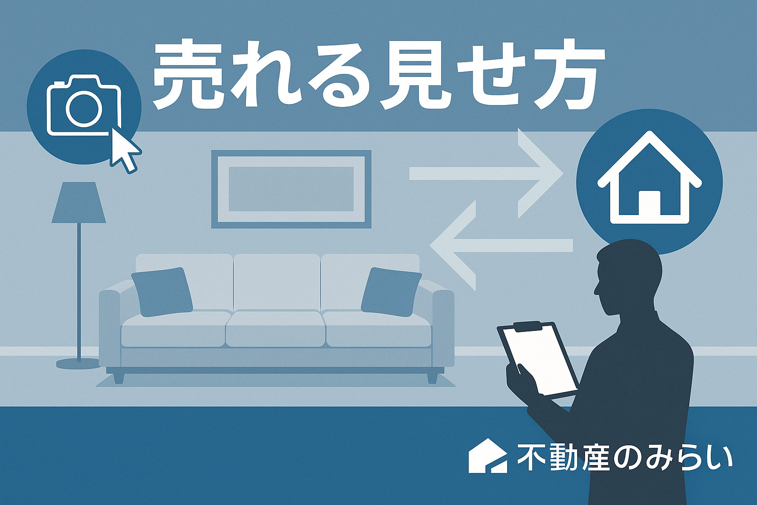 内覧・写真・売れる見せ方をまとめた販売戦略のイメージ画像