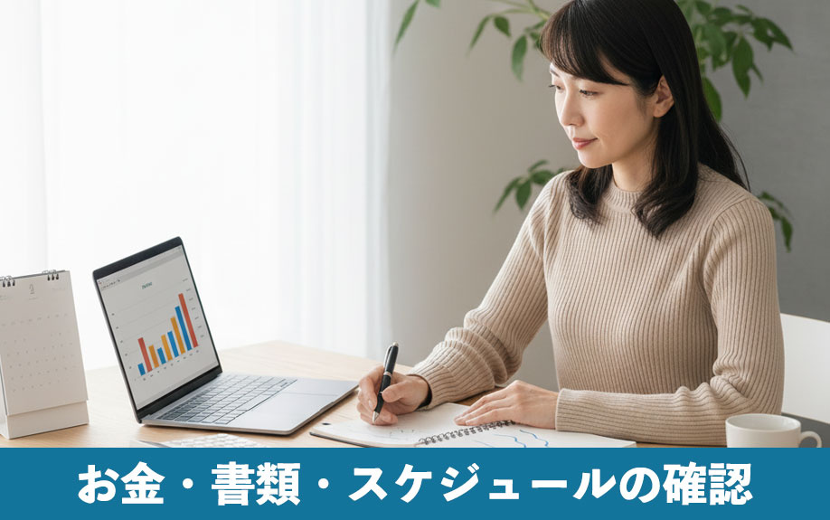 お金・書類・スケジュールの確認