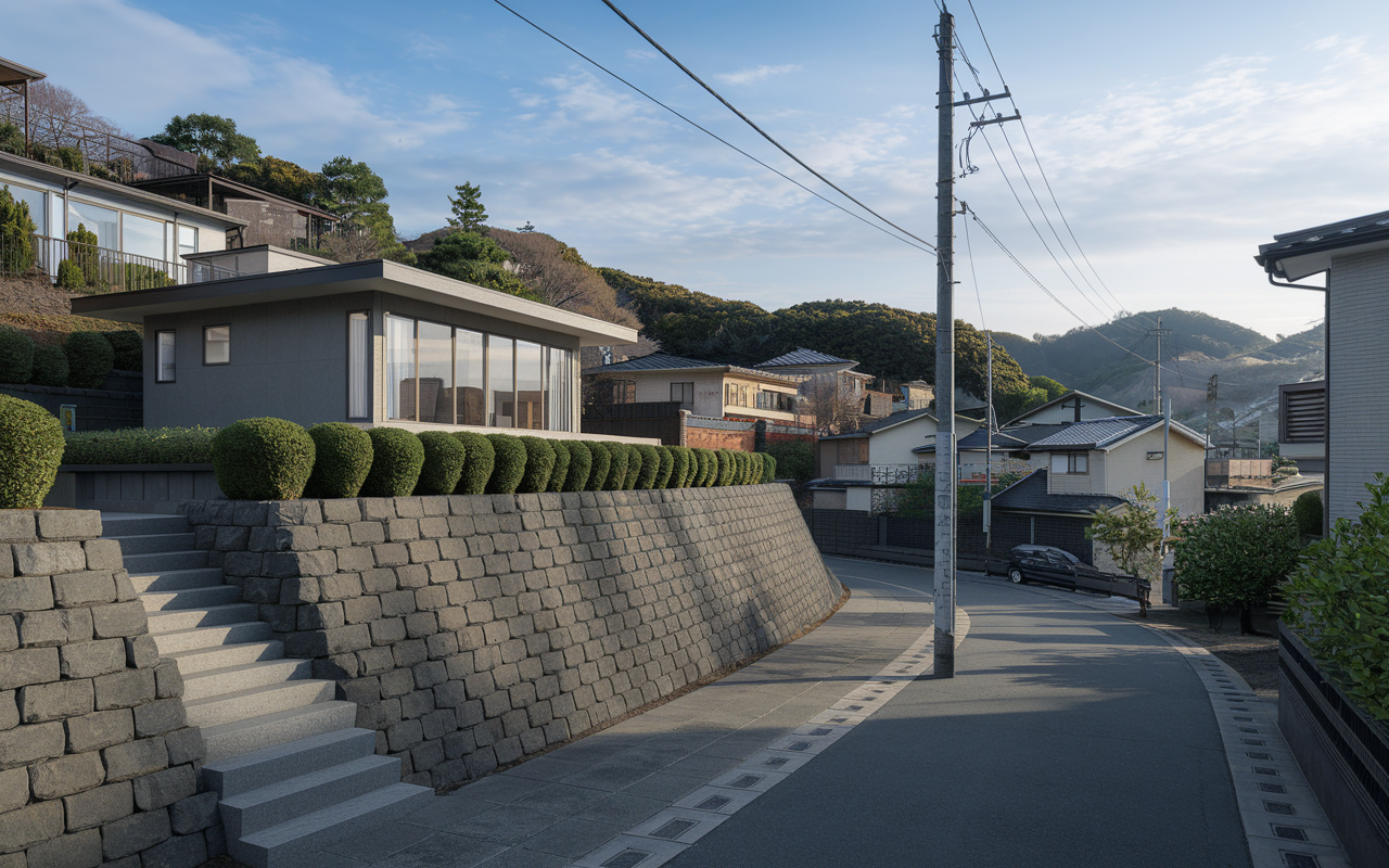 傾斜地で住宅を建てるには？の画像