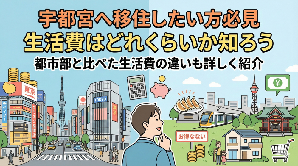 宇都宮へ移住したい方必見生活費はどれくらいか知ろう  都市部と比べた生活費の違いも詳しく紹介の画像
