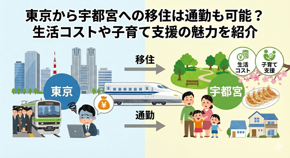 東京から宇都宮への移住は通勤も可能？生活コストや子育て支援の魅力を紹介の画像