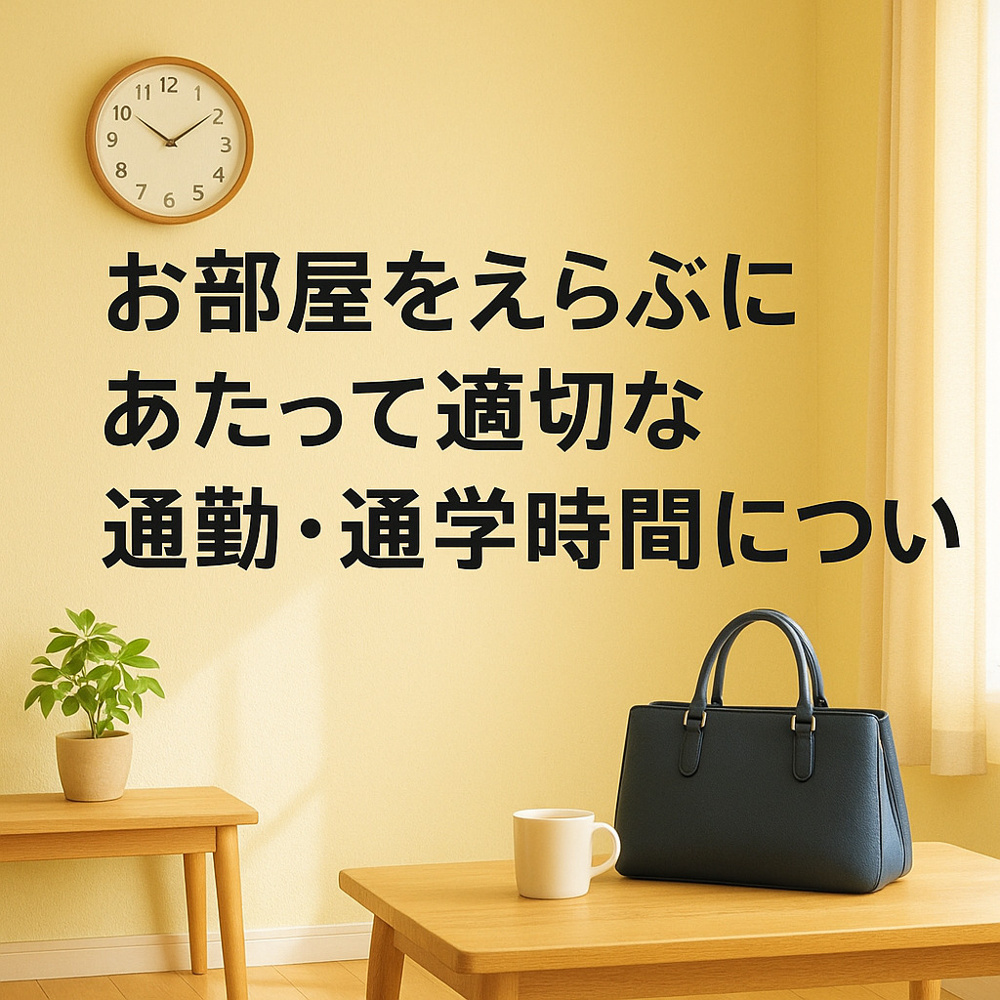 お部屋をえらぶにあたって適切な通勤・通学時間について～名古屋 My賃貸～の画像