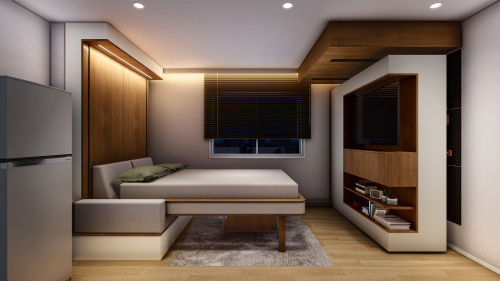 ❝ボタン一つで使う時だけ出現する、未来型ベッド❞の画像