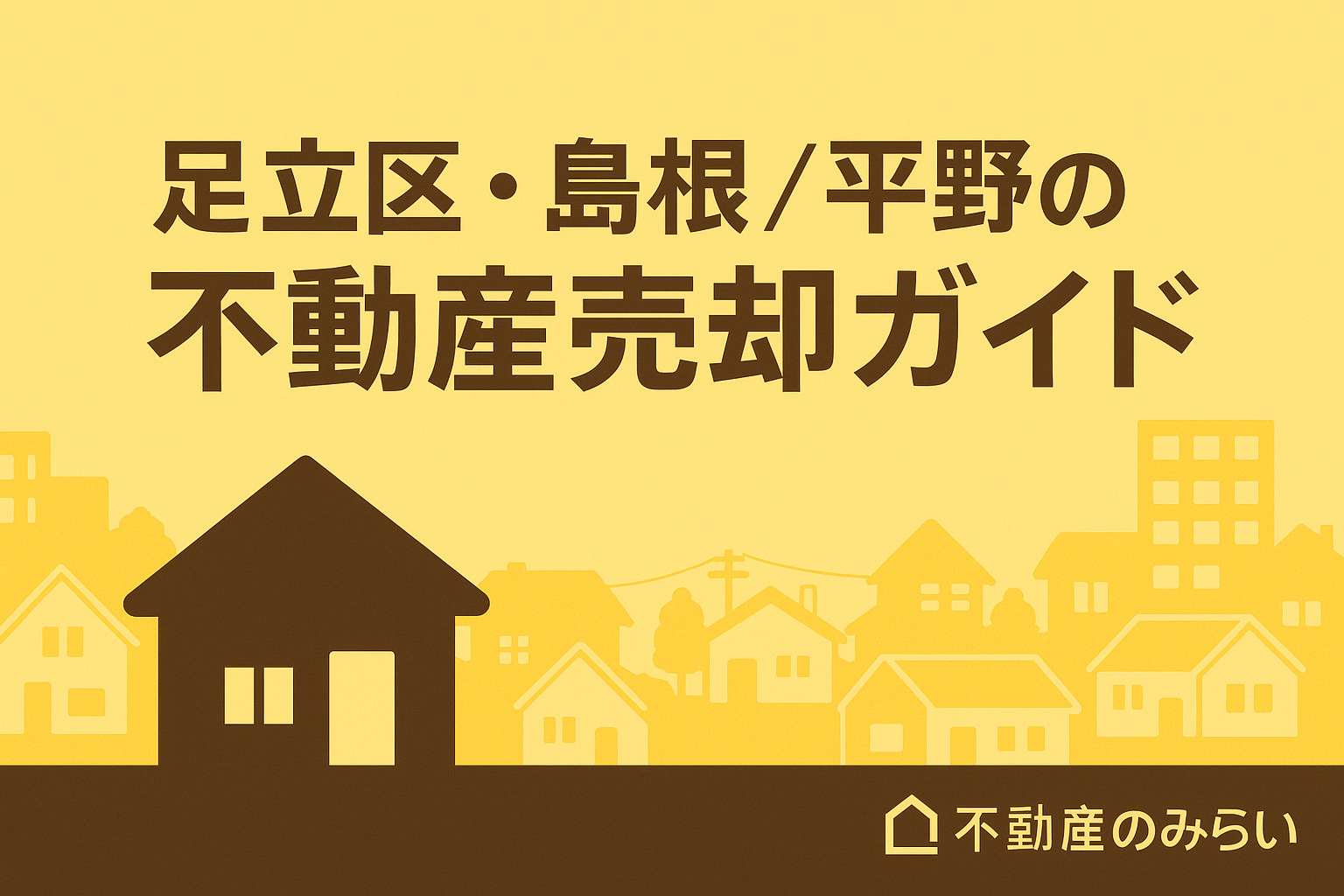 **【足立区・島根／平野】中古不動産売却を成功させるための完全ガイド  ──地元専門店が実務視点で徹底解説──**の画像